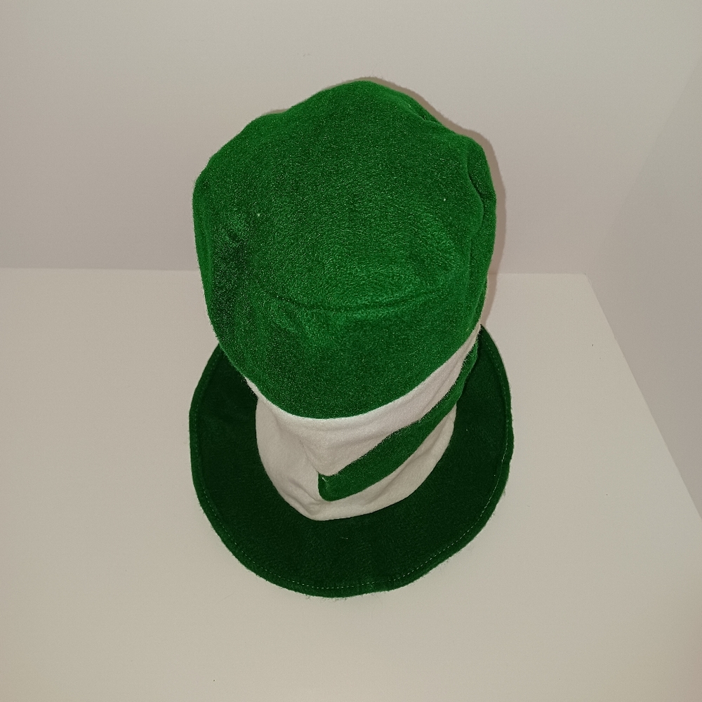 St. Patrick's day. Hat green and white made out of felt.